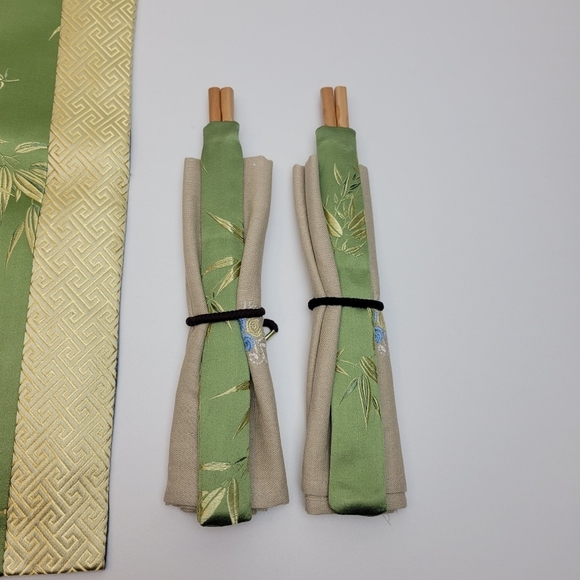 bamboo leaves silk placemat set - Picture 4 of 11